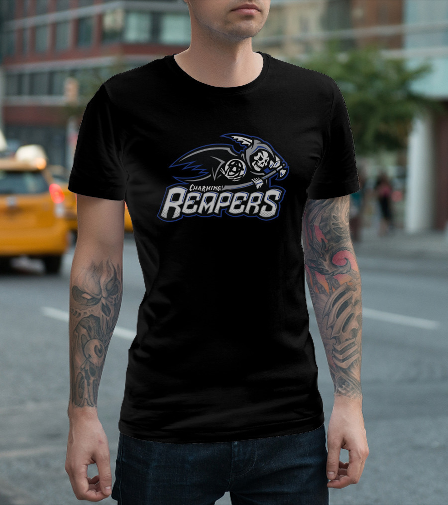 Charming Reapers Skull Grim Scythe T-Shirt
