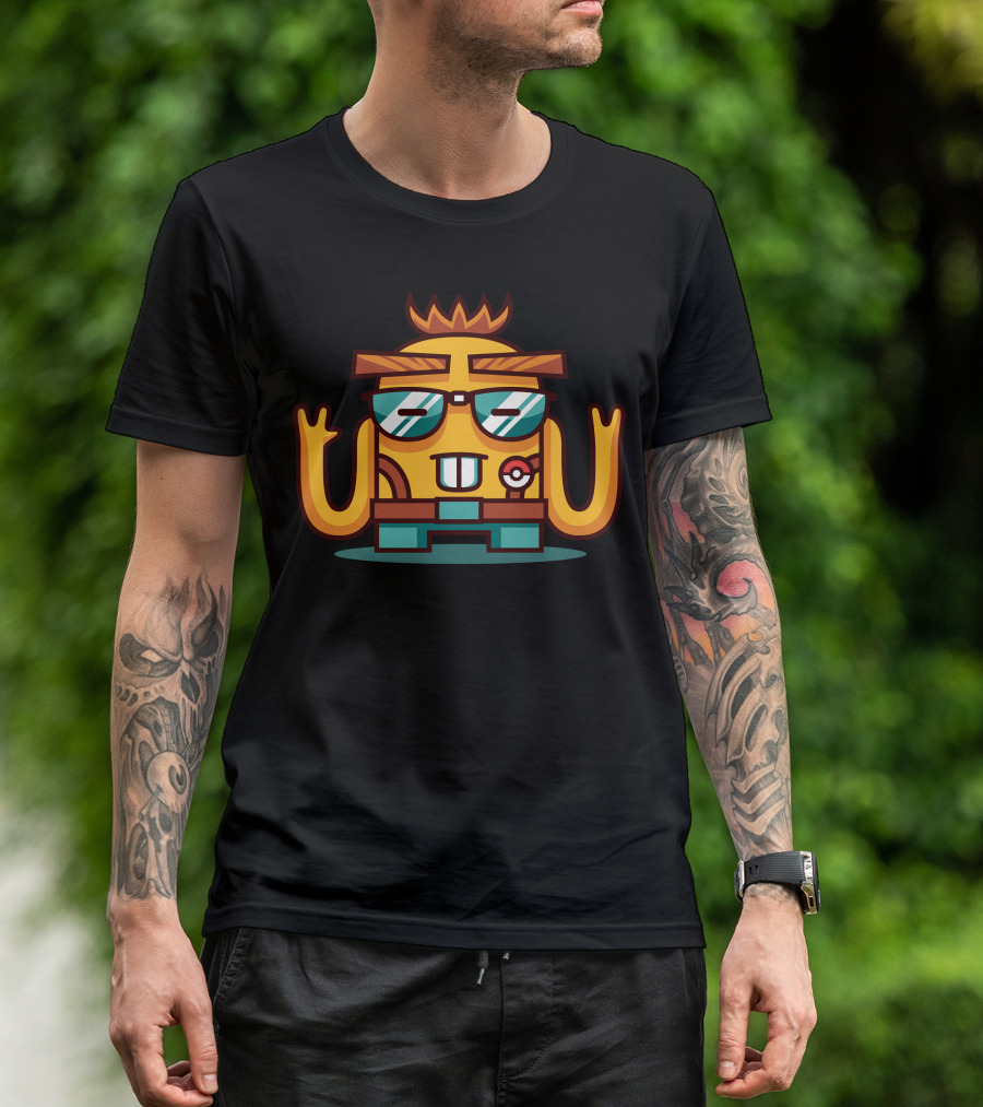 Chooloon Cool Character With Glasses And Pokéball T-Shirt