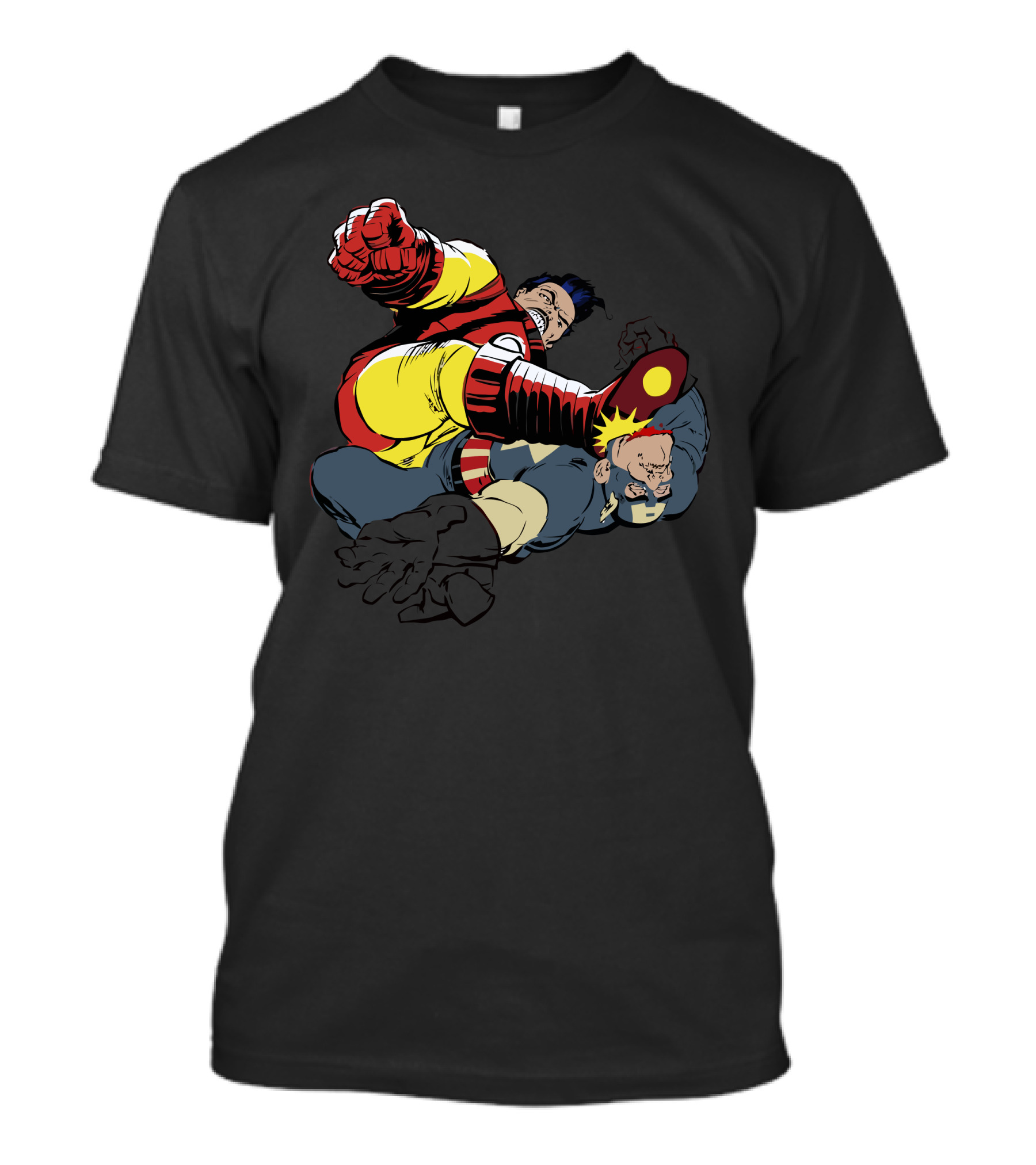 Civil Knight Superhero Showdown Dynamic Action T-Shirt