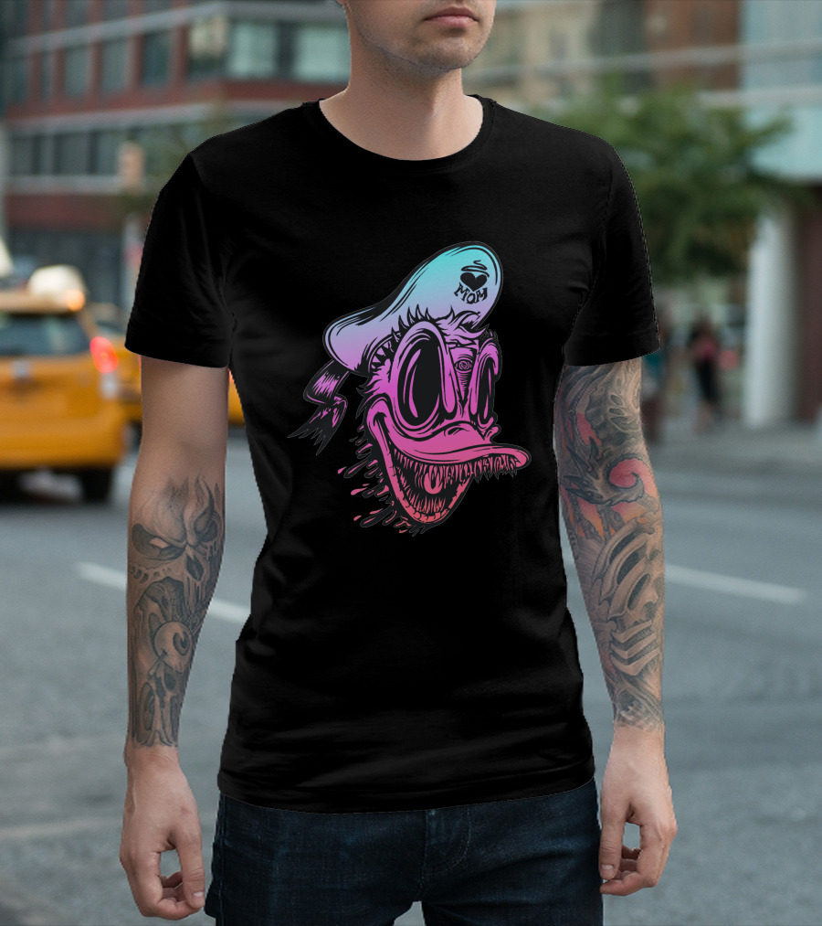 NYOM Crazy Duck Neon Sailor Hat T-Shirt