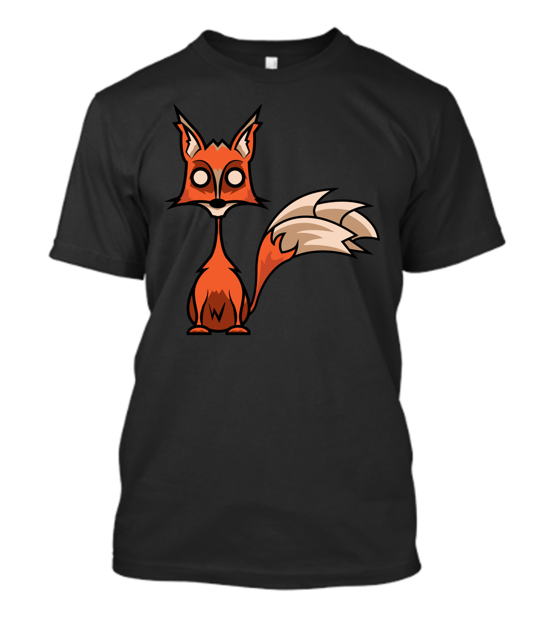 Crazy Fox With Bold Cartoon Eyes And Bushy Tail T-Shirt