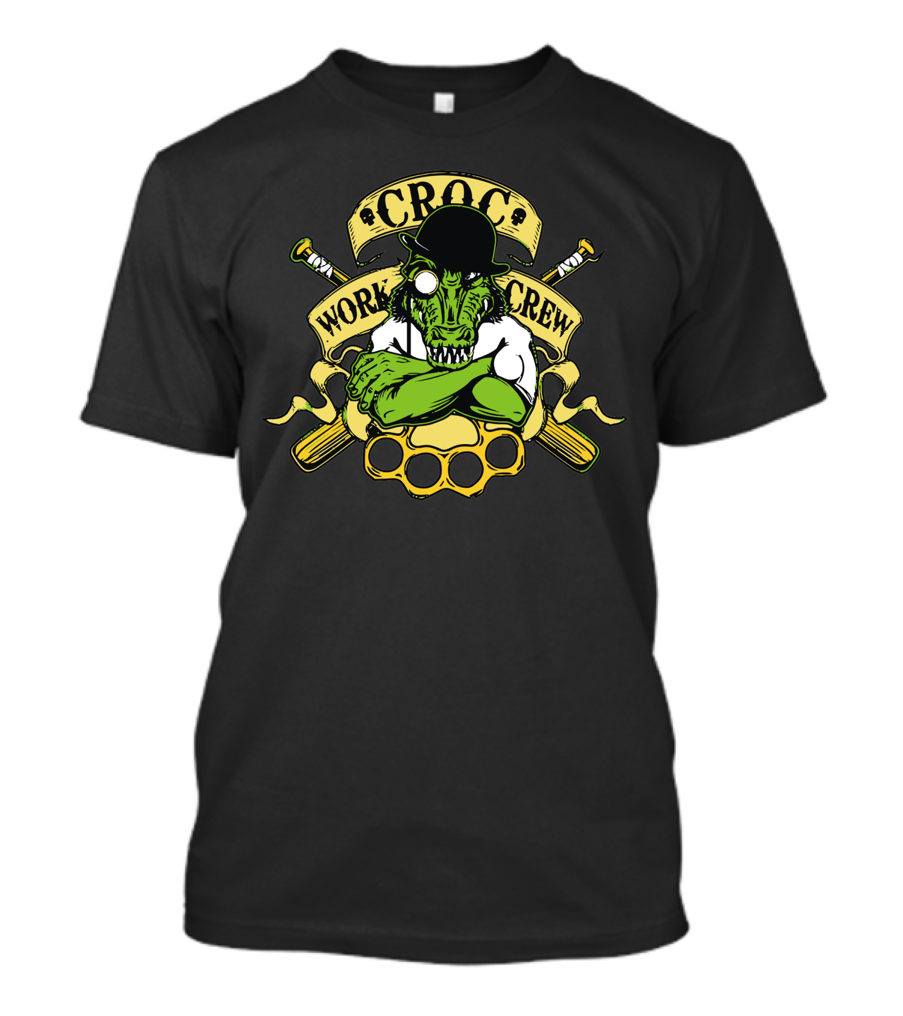 Croc Work Crew Brass Knuckles And Baseball Bats T-Shirt