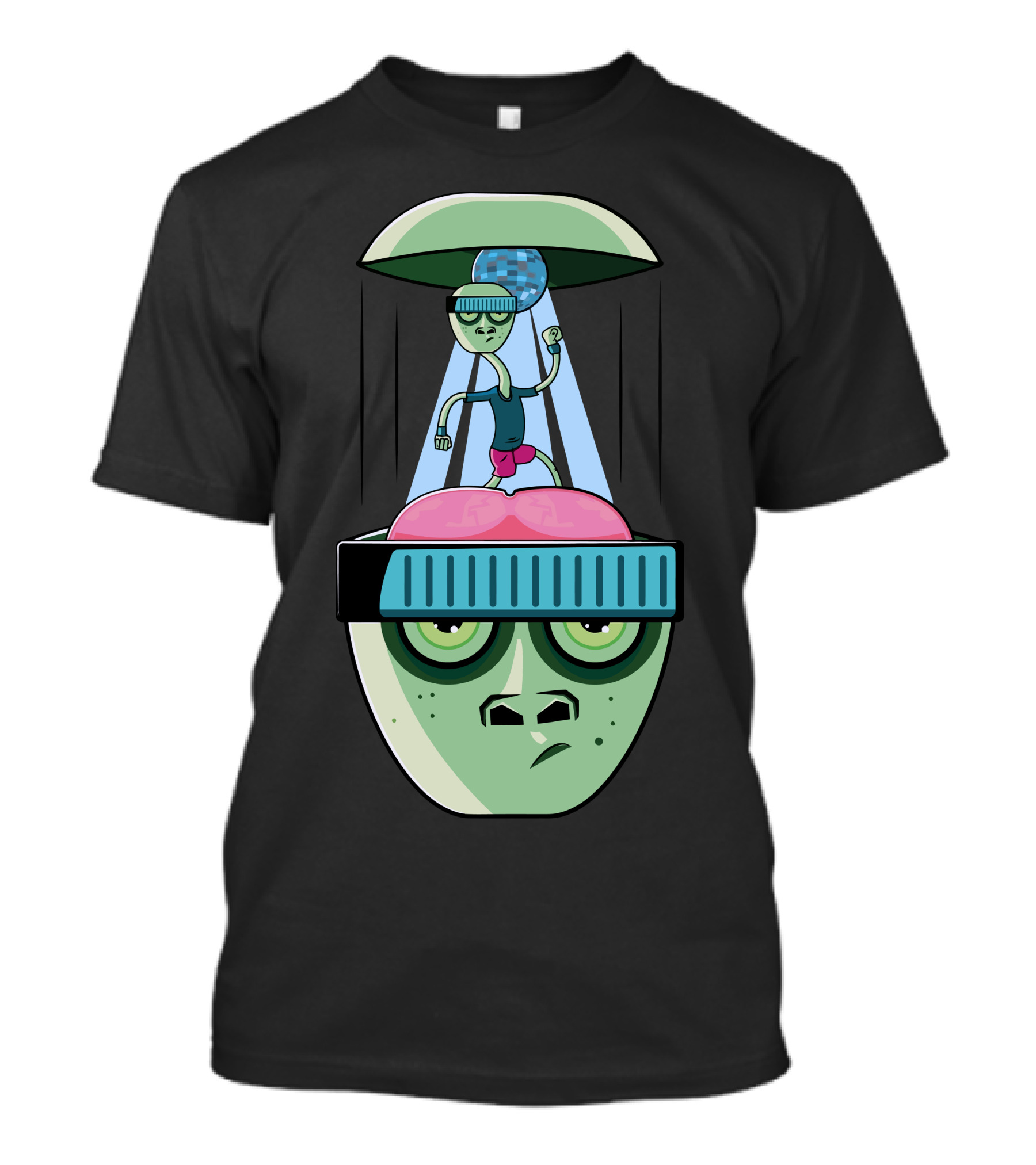 Dance Is On My Mind Alien Head With Disco Vibe T-Shirt