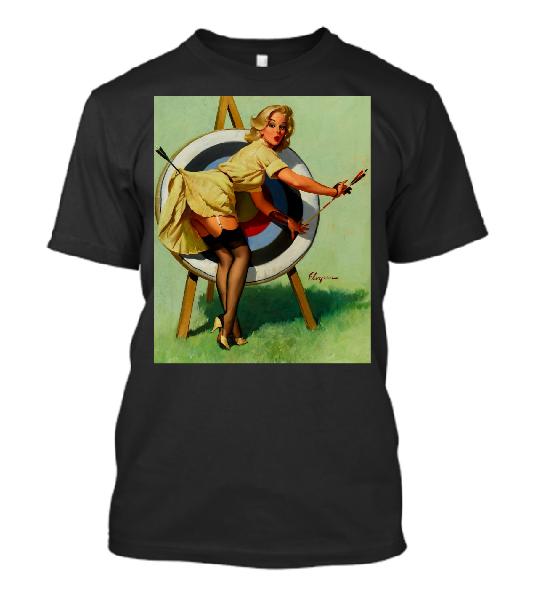 Archery Vintage Pinup Girl Target Retro T-Shirt