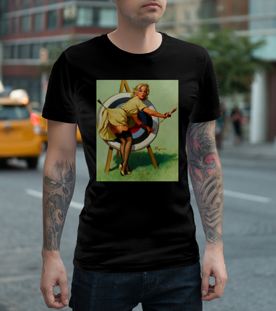 Archery Vintage Pinup Girl Target Retro T-Shirt