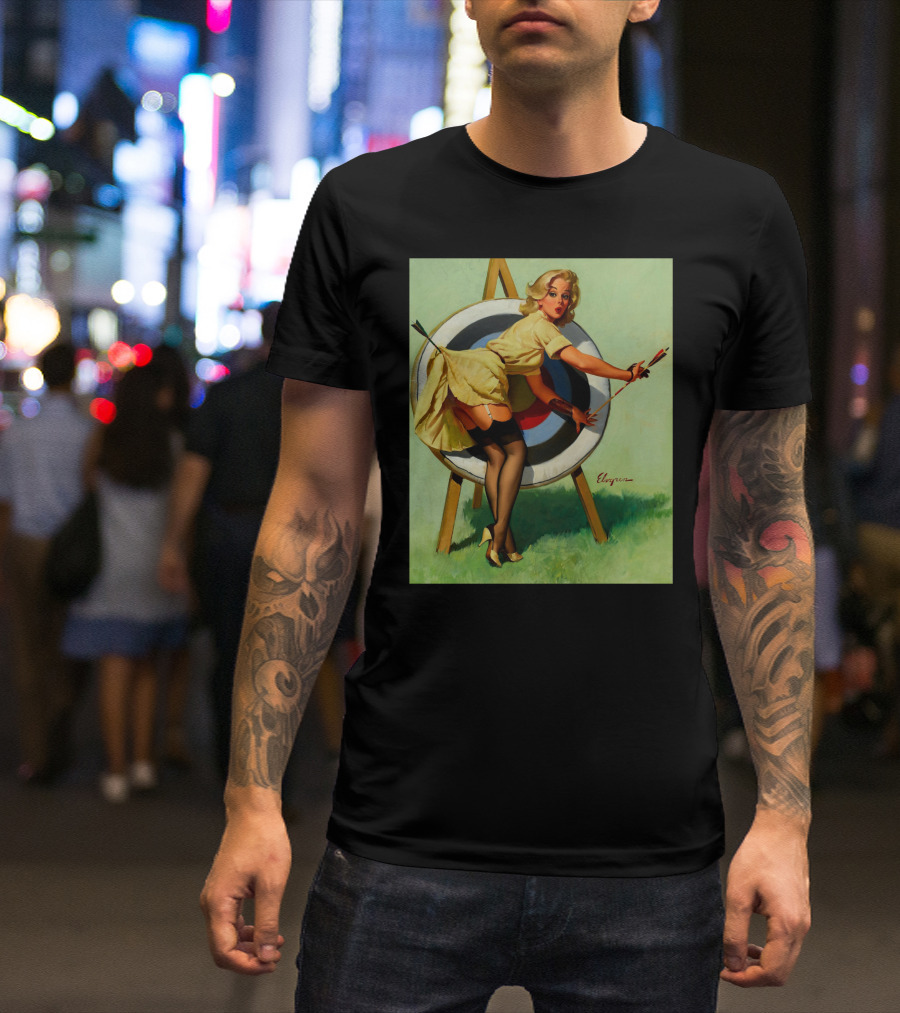 Archery Vintage Pinup Girl Target Retro T-Shirt