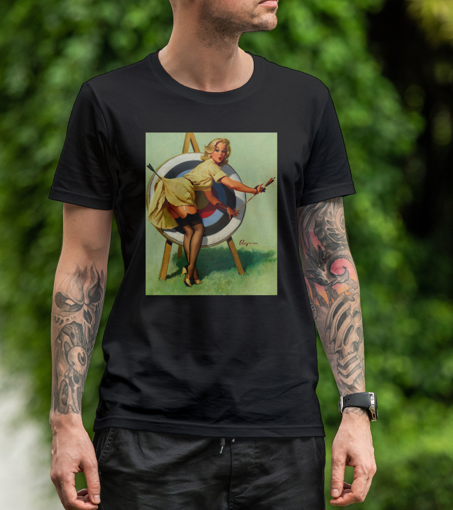 Archery Vintage Pinup Girl Target Retro T-Shirt