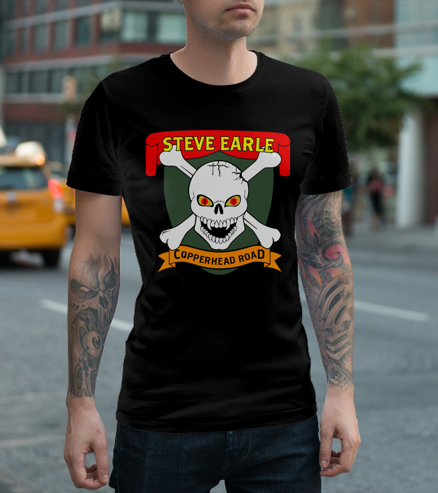 Steve Earle Copperhead Road Skull And Crossbones T-Shirt