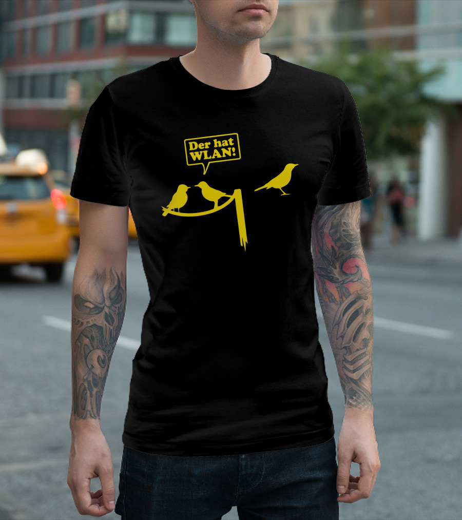 Der Hat WLAN Funny Birds On Wire Scene T-Shirt
