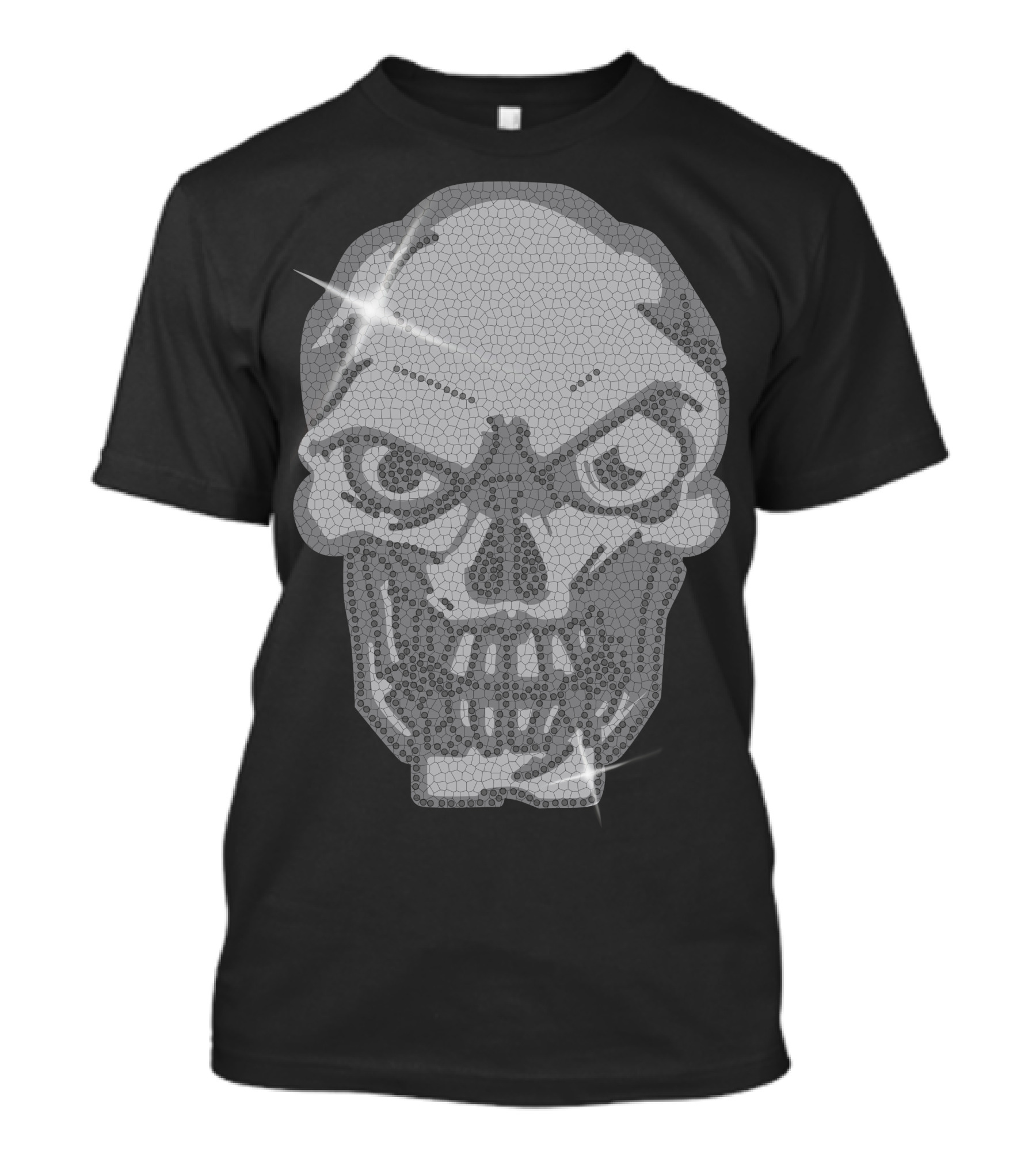 Diamante Skulls Sparkling Mosaic Skull T-Shirt