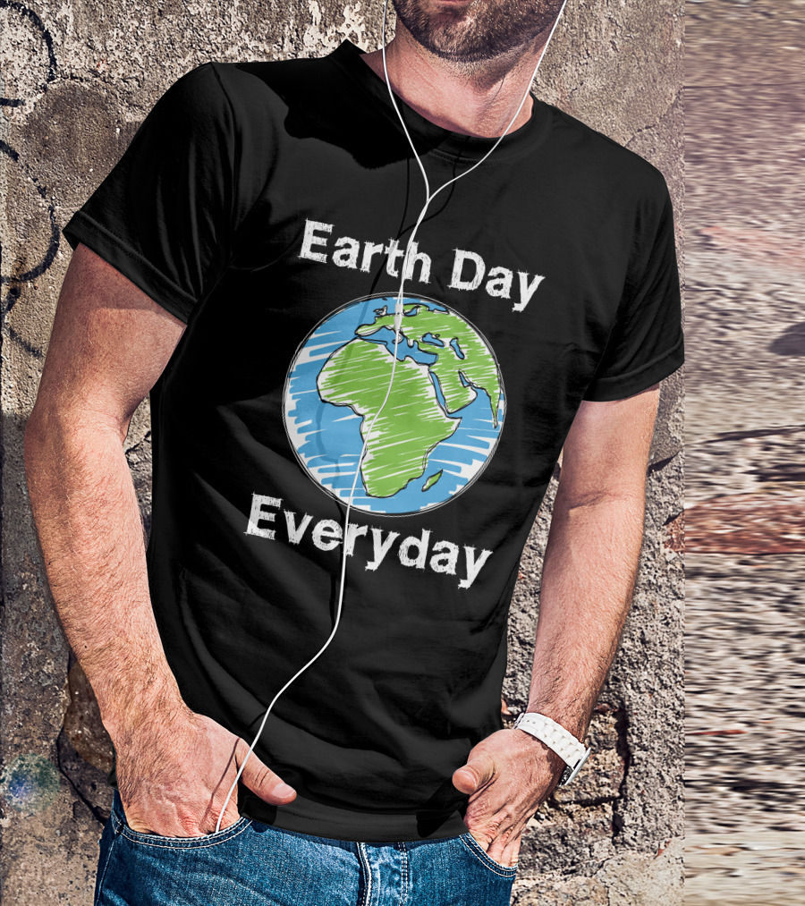 Earth Day Everyday Globe Sketch T-Shirt