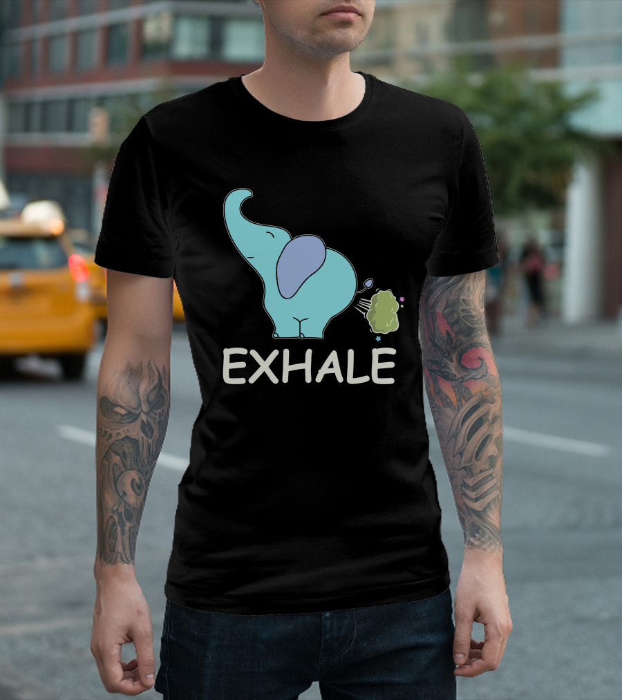 Exhale Elephant Farting Stars And Clouds T-Shirt