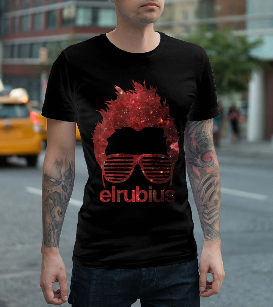 Elrubius Galaxy Hair and Glasses Space T-Shirt