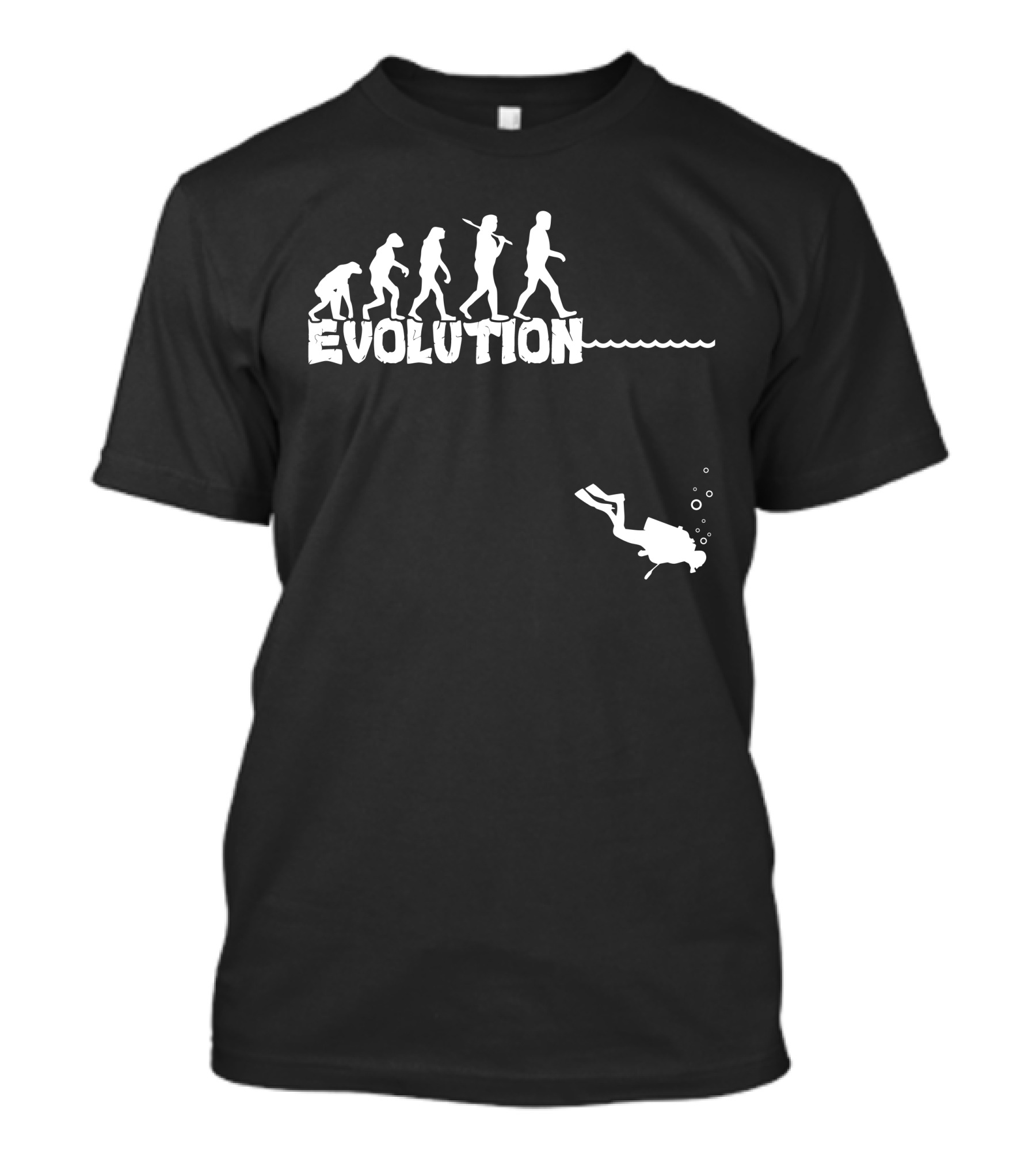 Evolution Of Man With Diver Silhouette Scuba T-Shirt