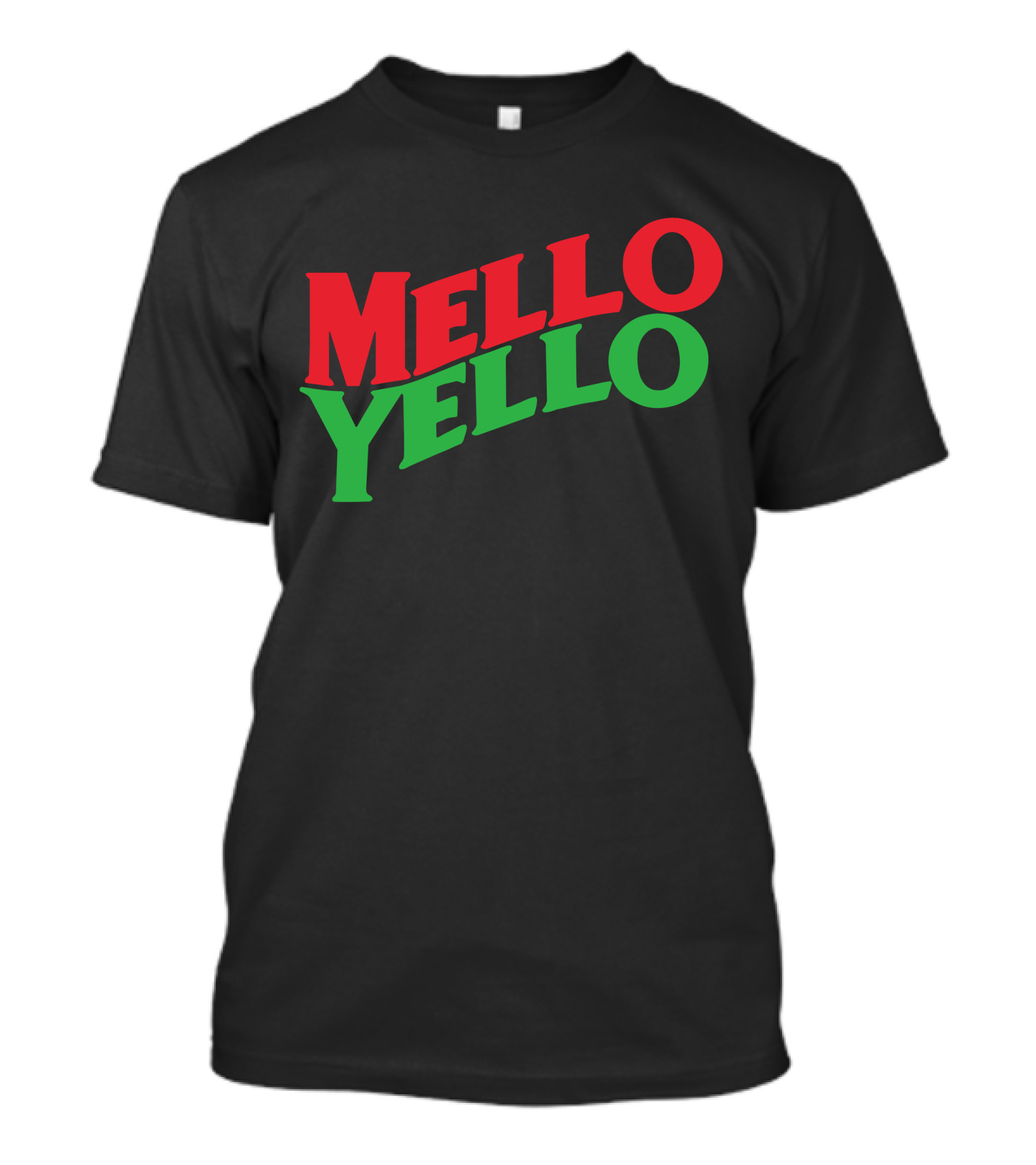 Mello Yello Retro Bold Red Green Text T-Shirt