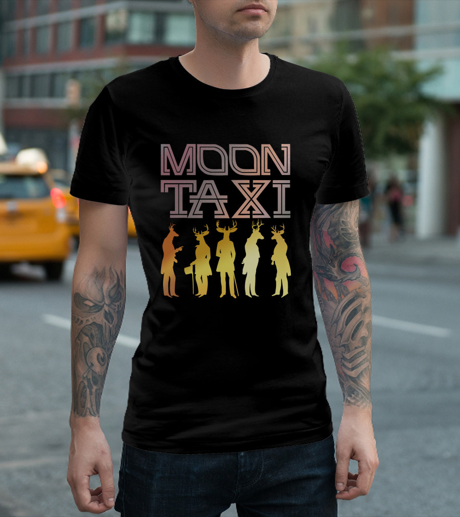 Moon Taxi Stag Silhouettes in Vintage Attire T-Shirt