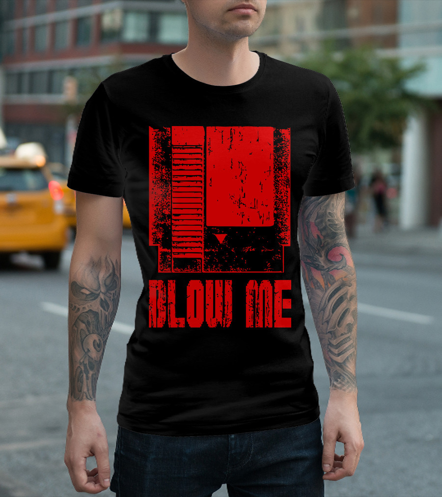 Nes Blow Me Retro Game Cartridge Image T-Shirt