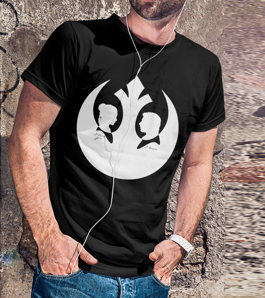 Princess Leia Han Solo Rebel Alliance Vinyl Decals I Love You I Know T-Shirt