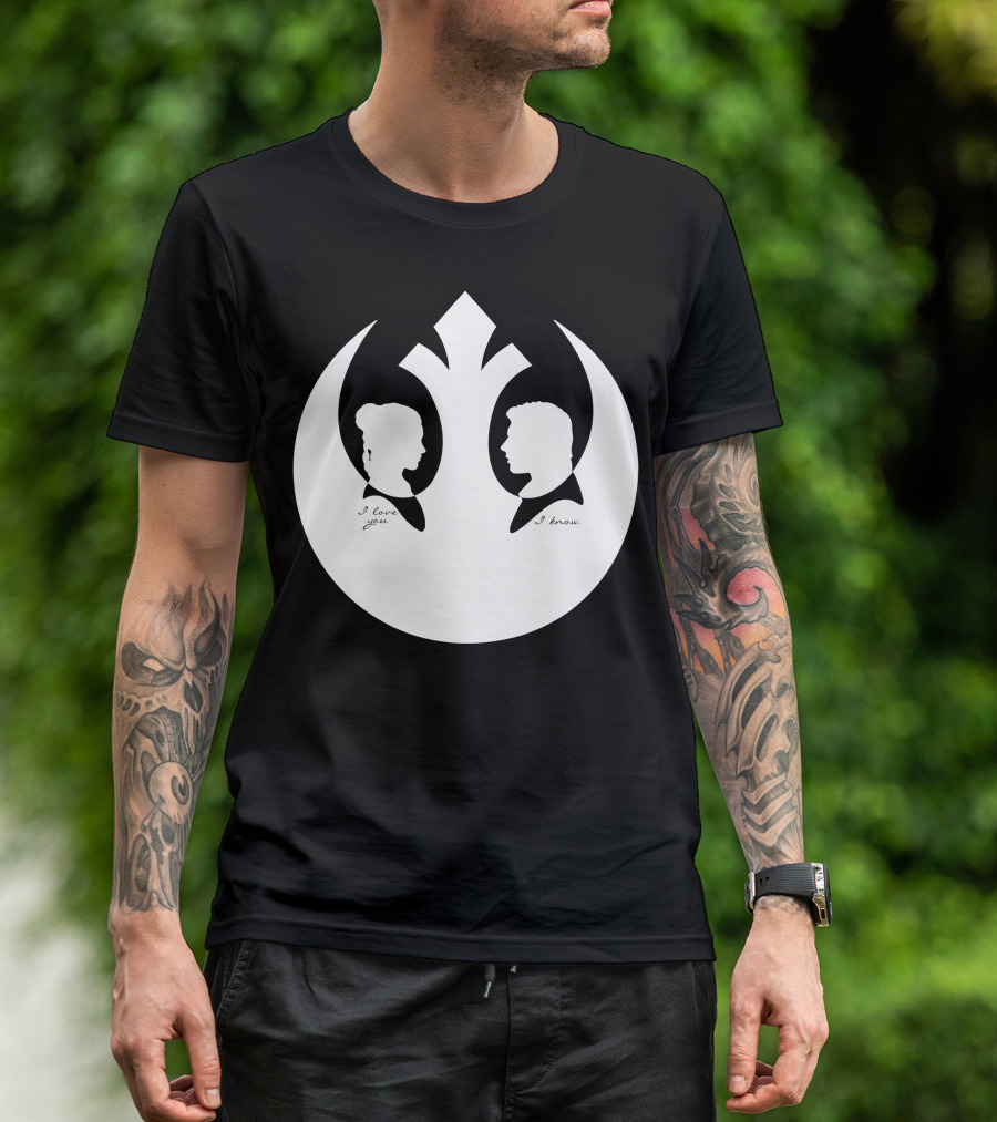 Princess Leia Han Solo Rebel Alliance Vinyl Decals I Love You I Know T-Shirt