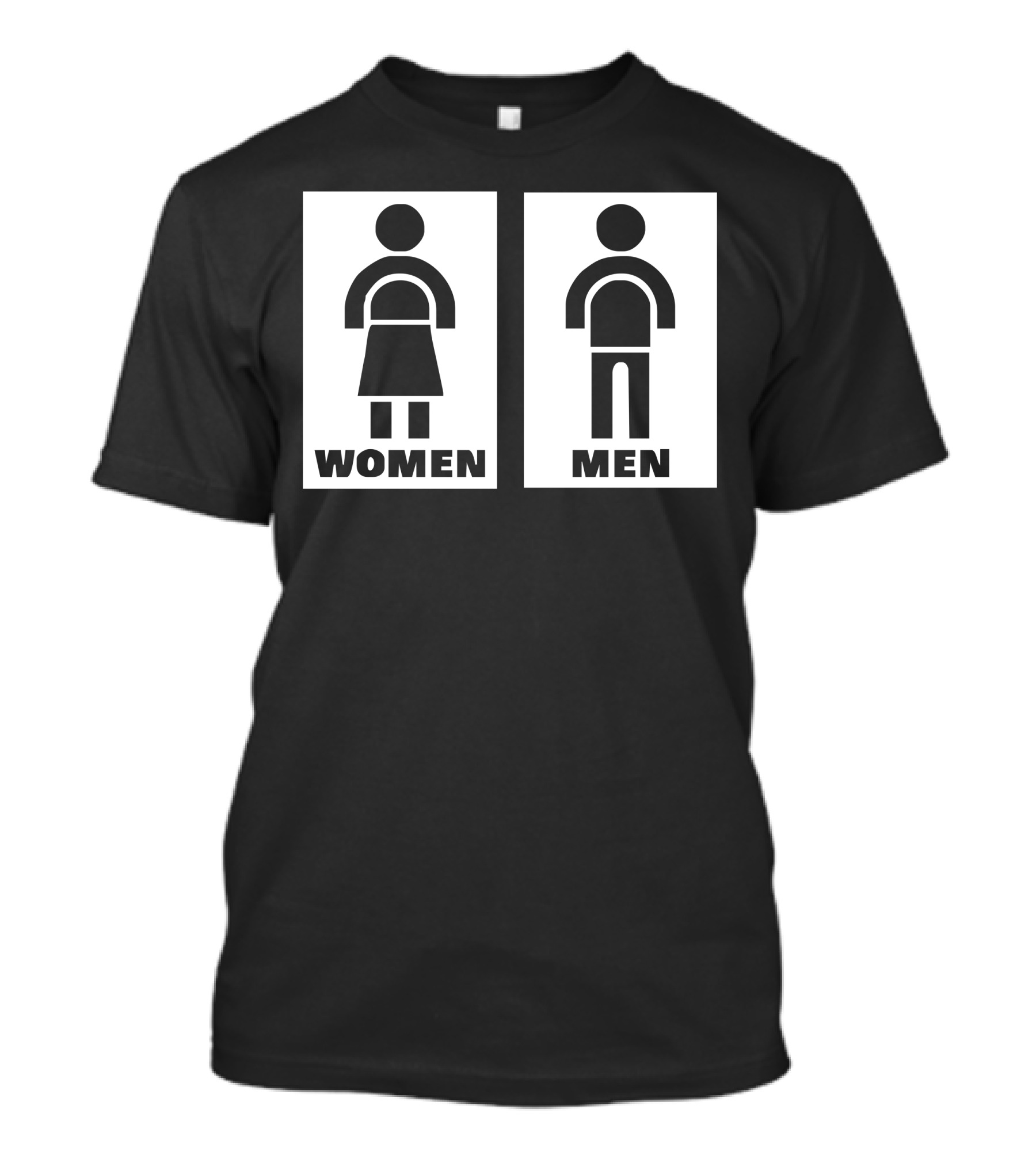 Women Men Restroom Sign Sticker Vinyl Decal T-Shirt