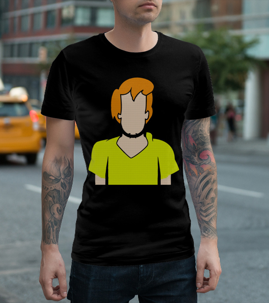 Shaggy Iconic Green Shirt And Orange Hair T-Shirt