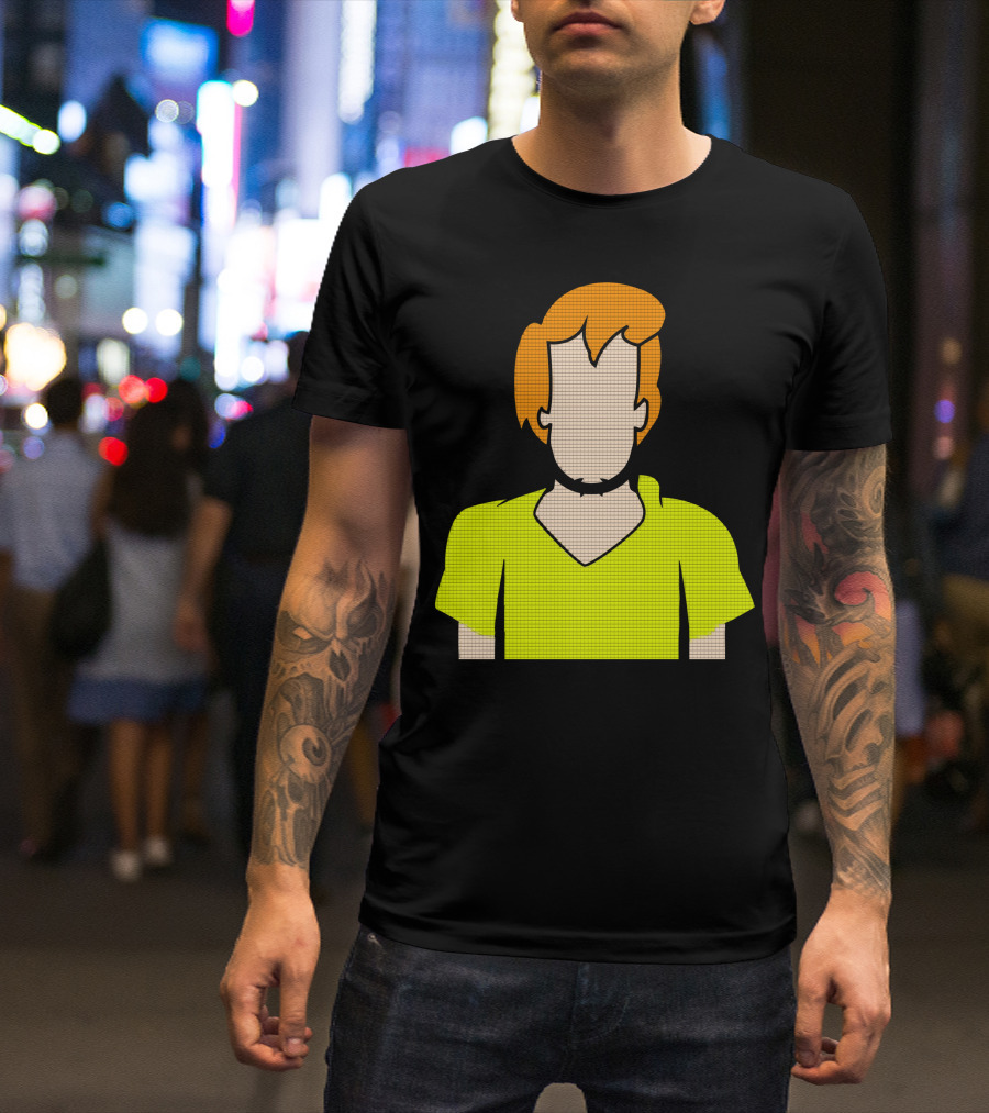 Shaggy Iconic Green Shirt And Orange Hair T-Shirt