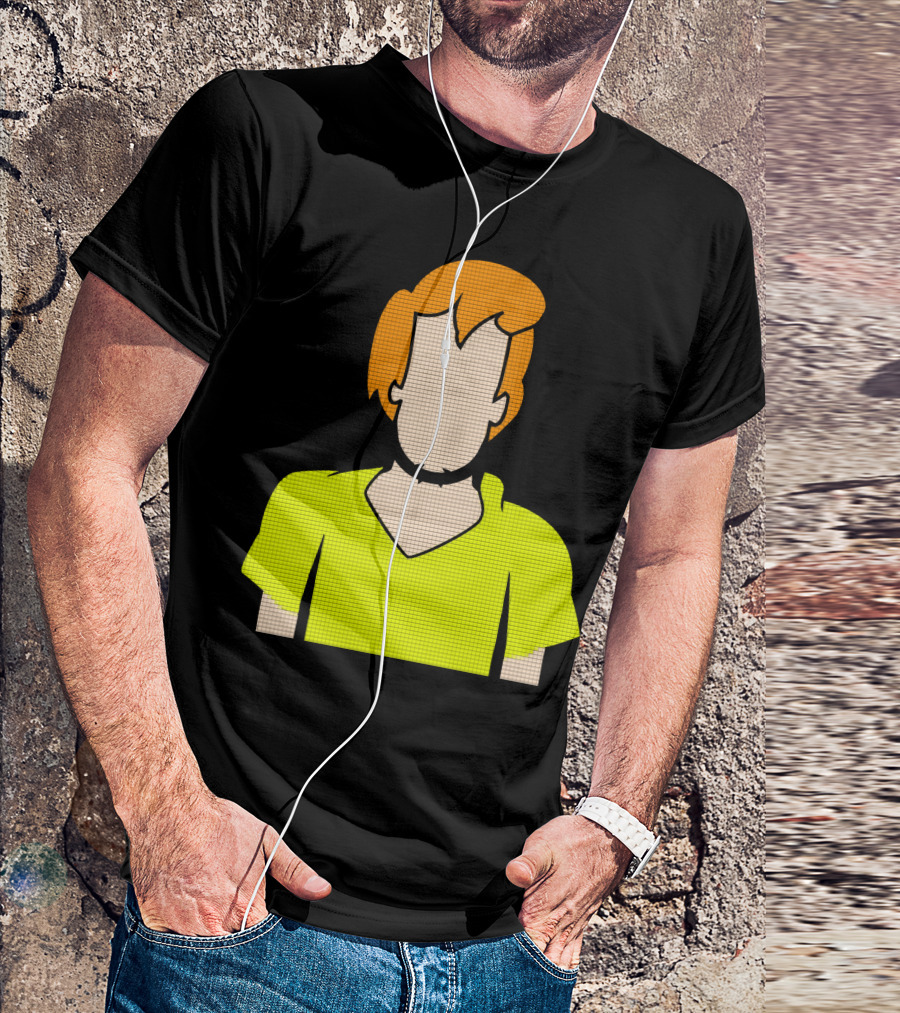 Shaggy Iconic Green Shirt And Orange Hair T-Shirt