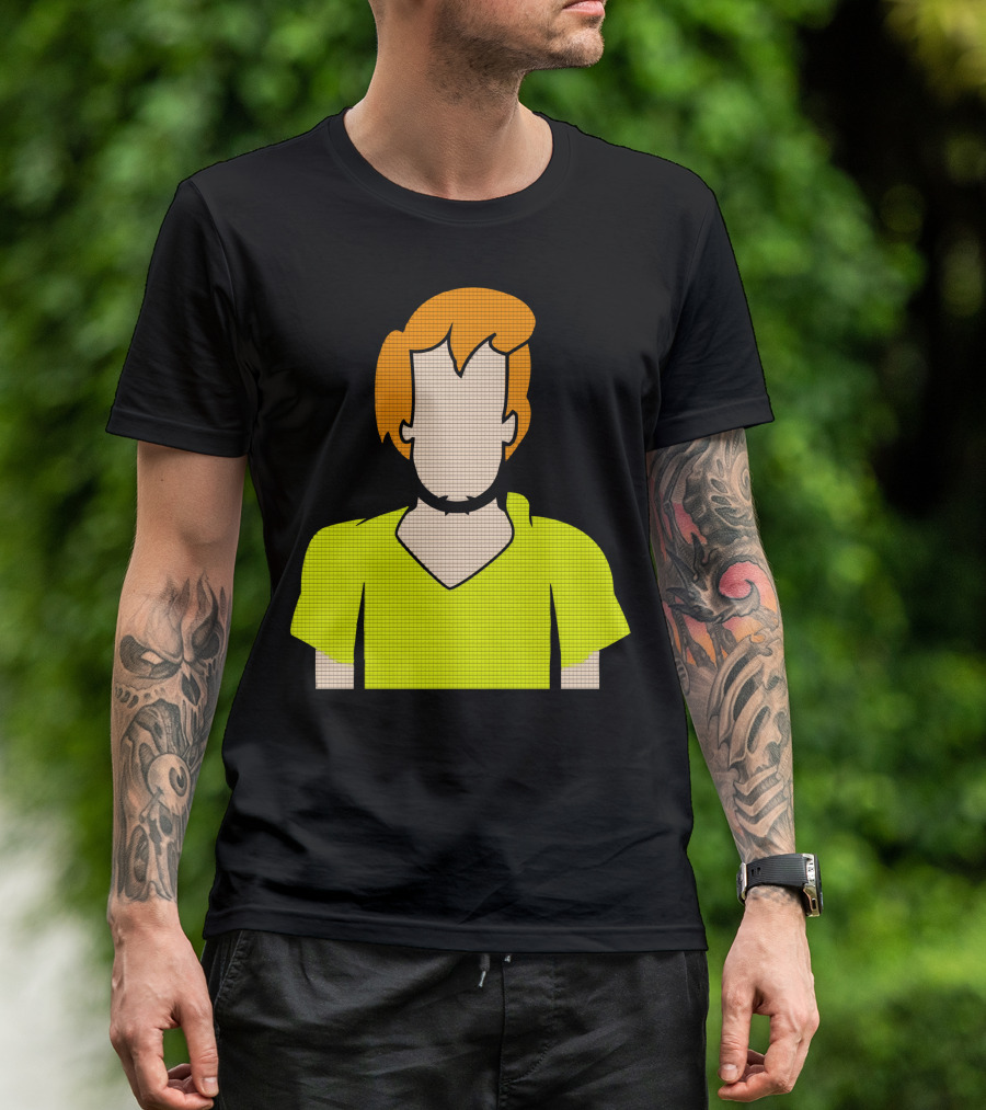 Shaggy Iconic Green Shirt And Orange Hair T-Shirt