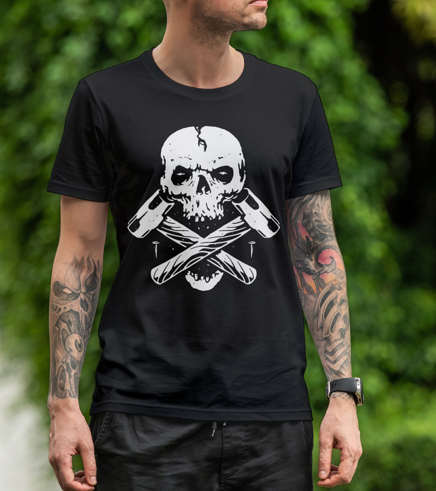 Skull Crossed Hammers And Nails T-Shirt