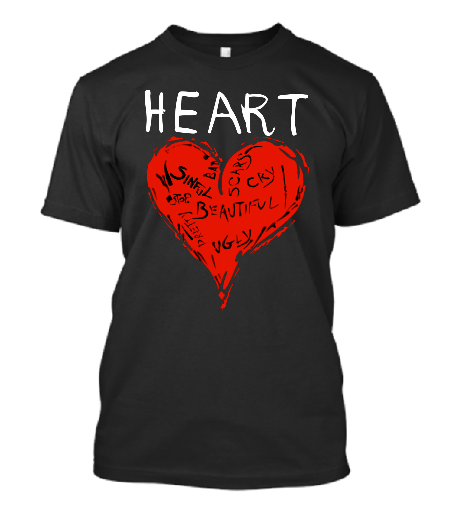 HEART Smashing Pumpkins Sinful Beautiful Ugly Scars Cry T-Shirt