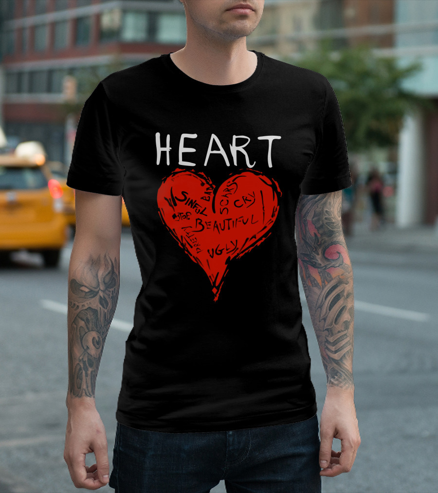 HEART Smashing Pumpkins Sinful Beautiful Ugly Scars Cry T-Shirt