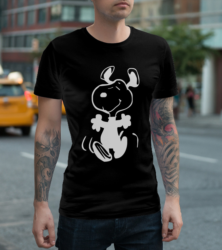 Snoopy Peanuts Woodstock CartoonFumetti Iconic Outline T-Shirt