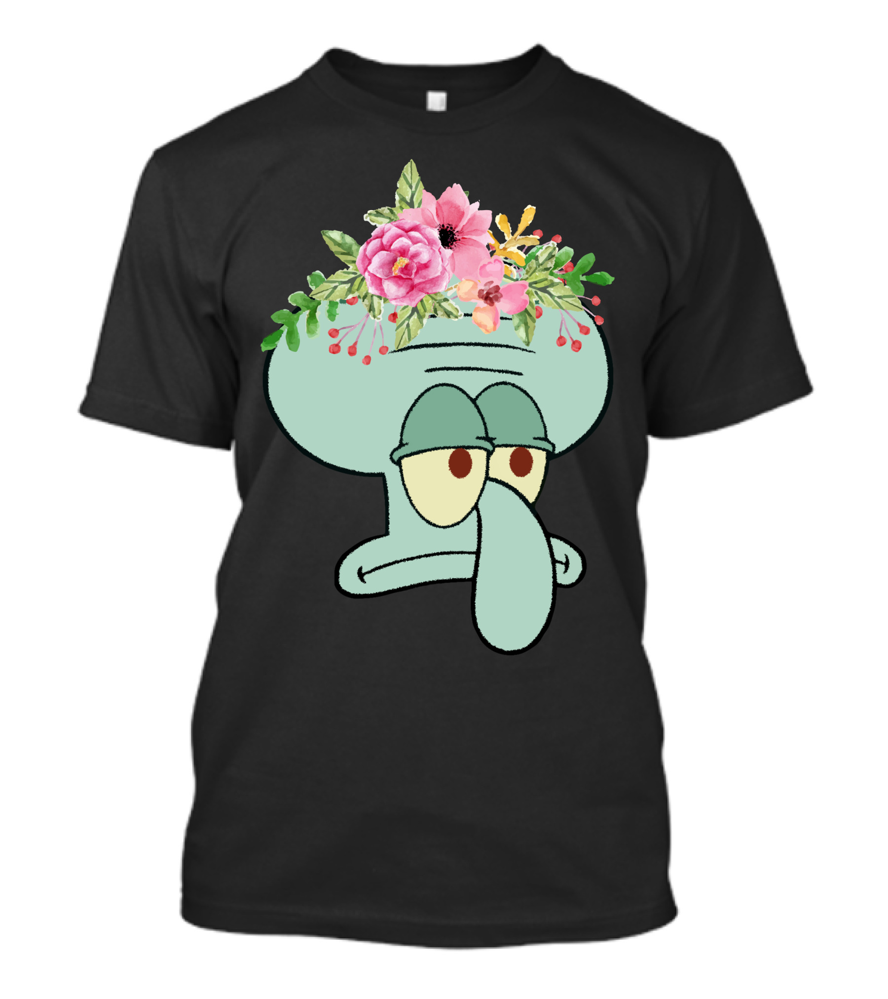 Squidward Floral Crown T-Shirt
