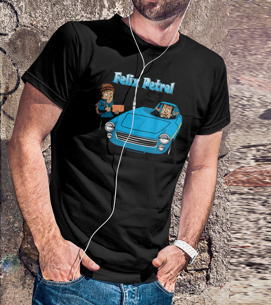 Felix Petrol Blue Car Adventure With Characters T-Shirt