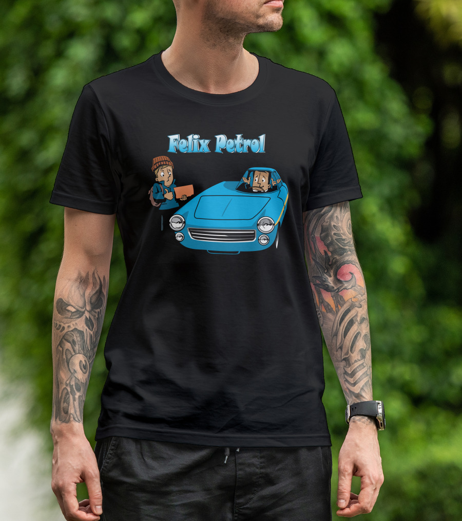 Felix Petrol Blue Car Adventure With Characters T-Shirt
