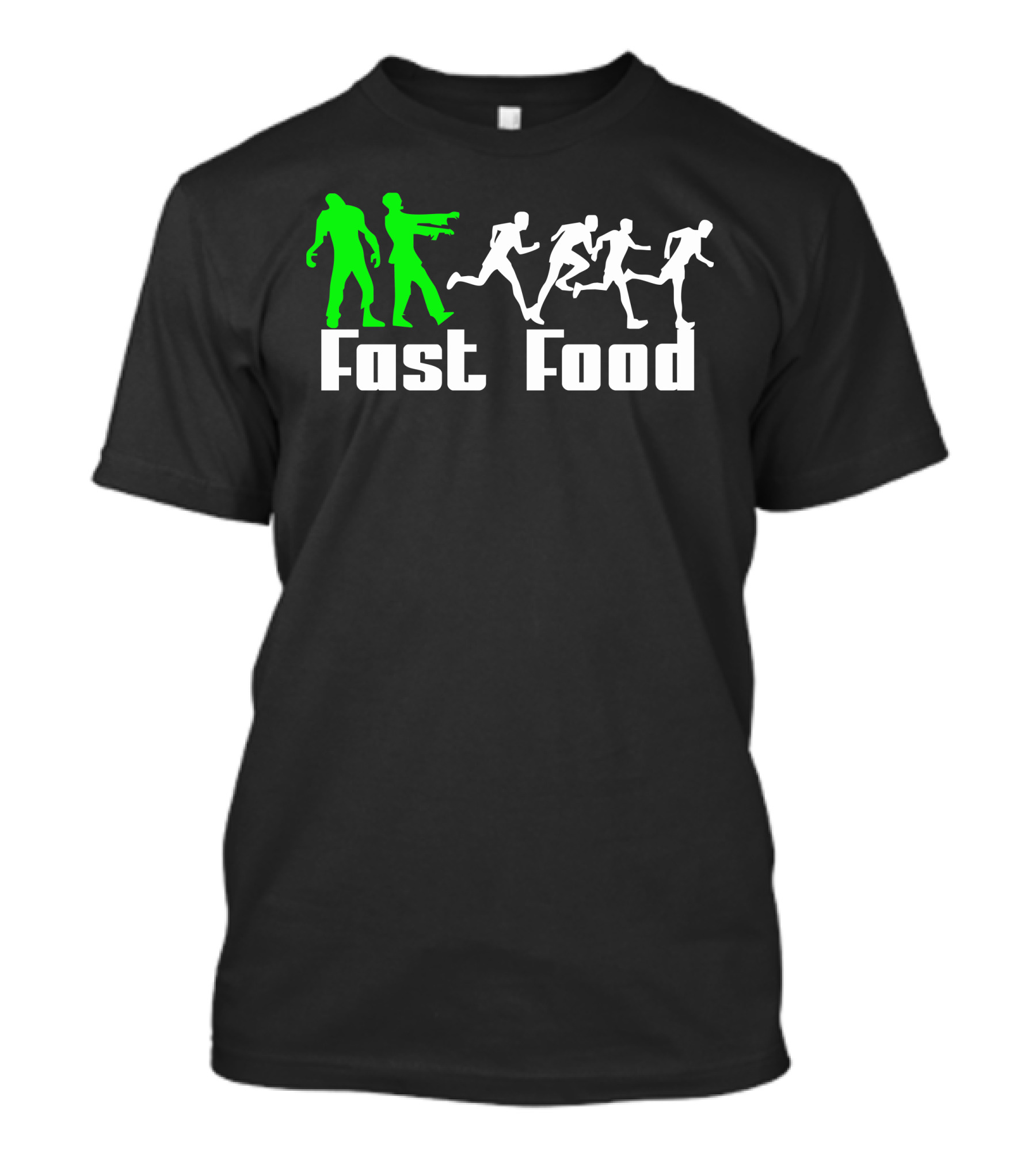 Fast Food Zombies Chase Running Humans T-Shirt