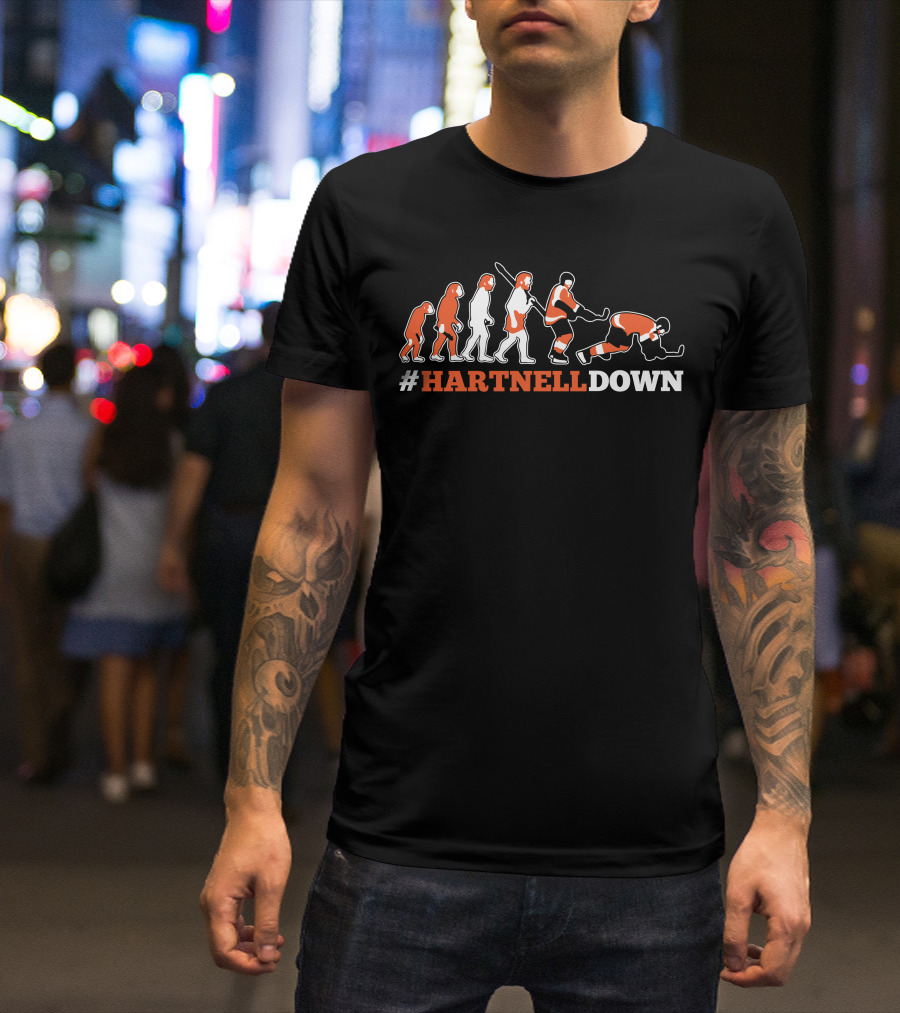 HARTNELLDOWN Evolution Hockey Humor T-Shirt