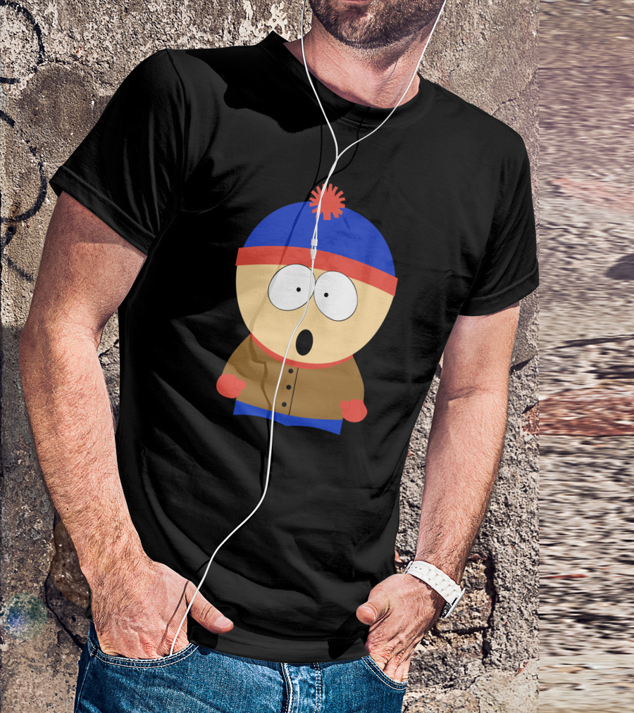 Funny Stan Character With Blue Hat And Red Pom Pom T-Shirt