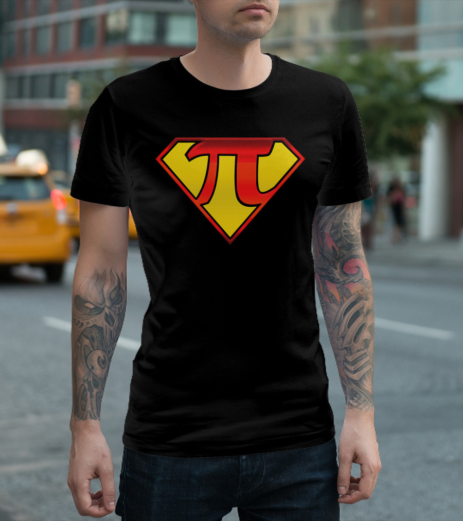 Funny Super Pi Shield Emblem T-Shirt