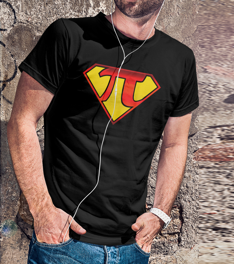 Funny Super Pi Shield Emblem T-Shirt