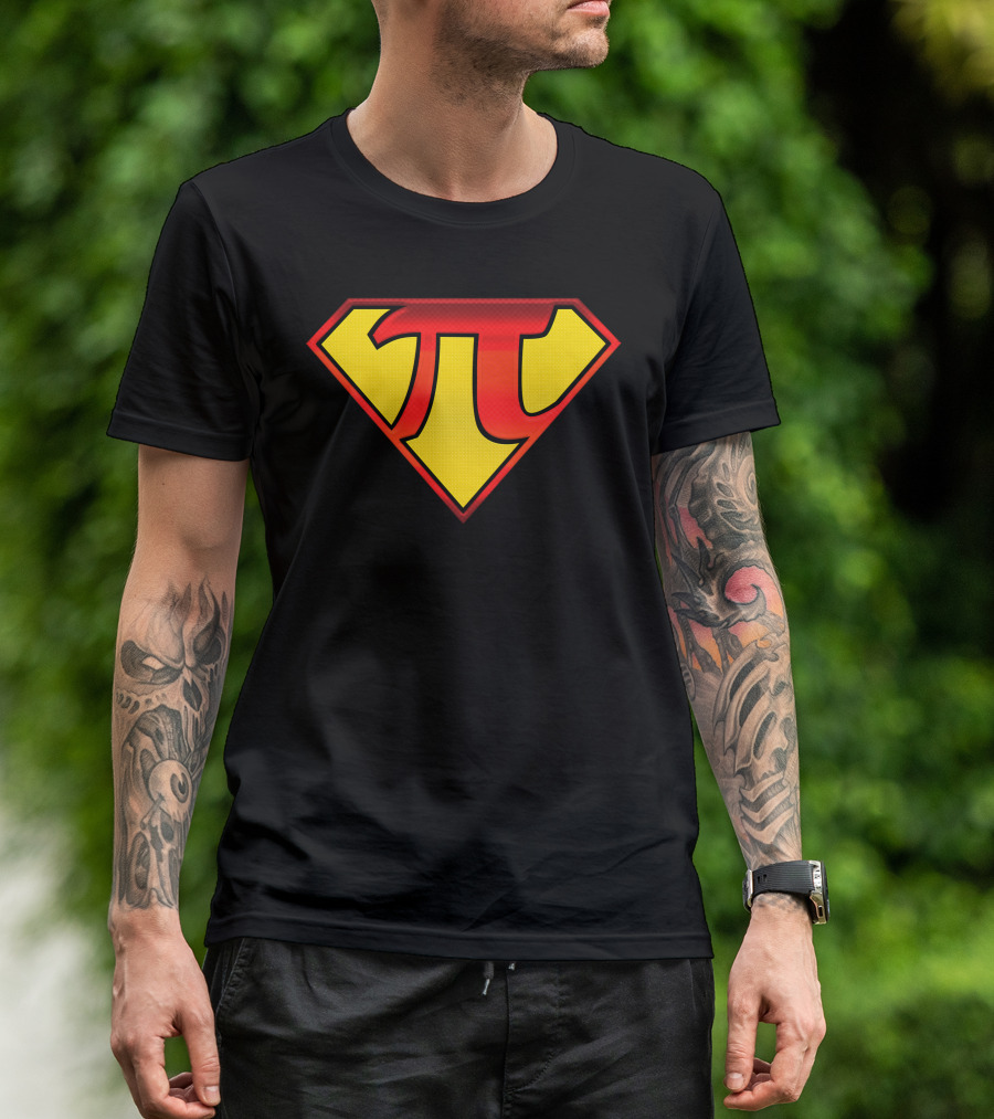 Funny Super Pi Shield Emblem T-Shirt