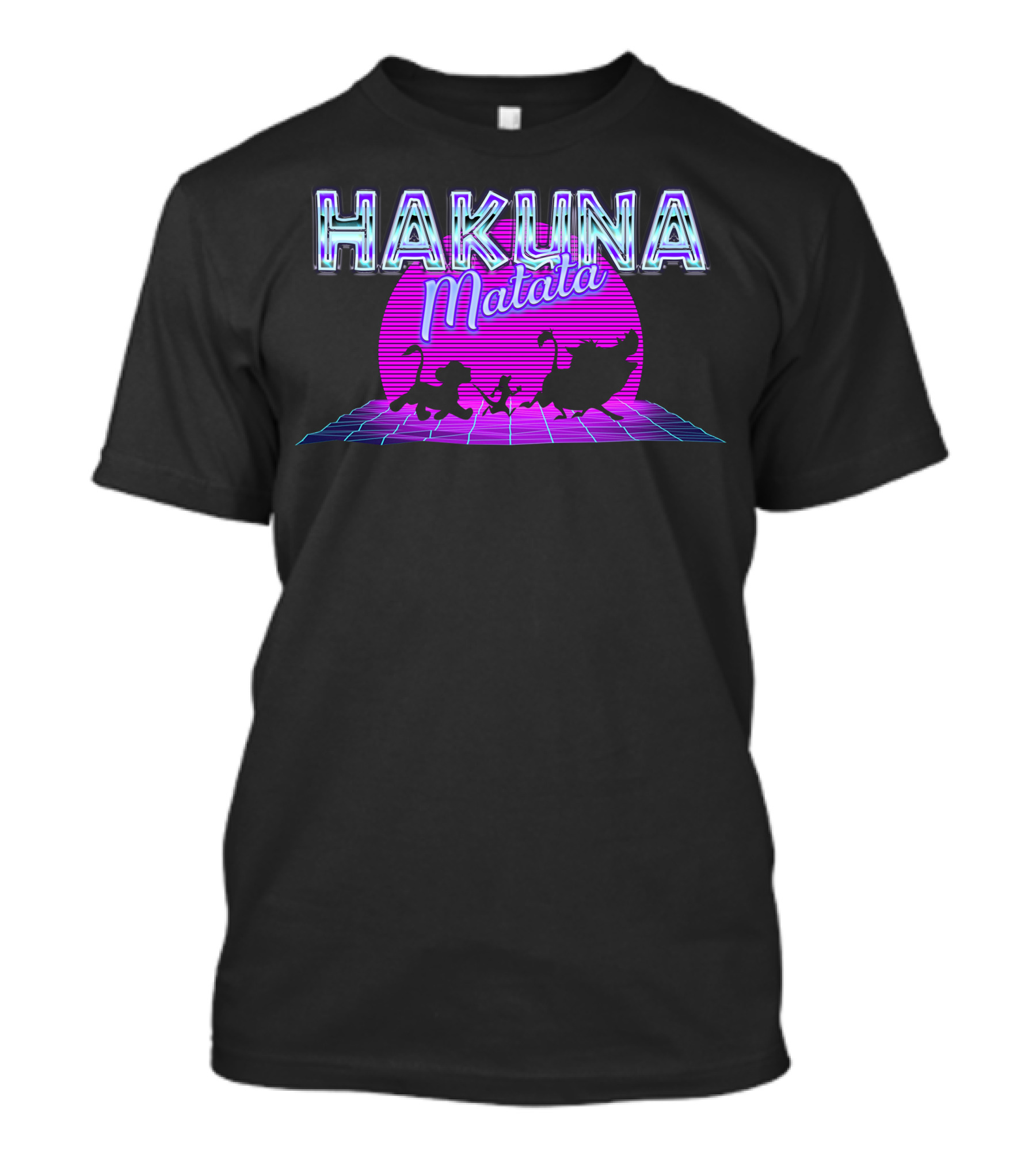 Hakuna Matata Neon Sunset Vaporwave T-Shirt