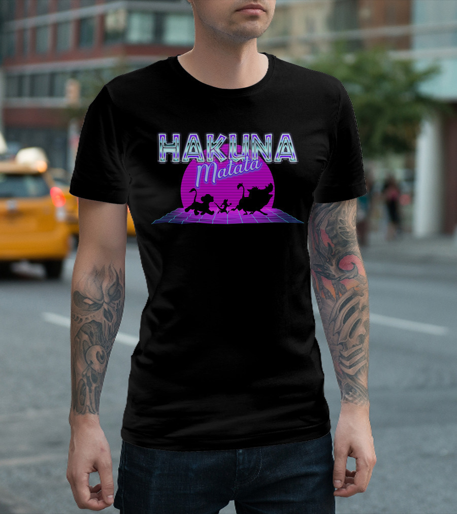 Hakuna Matata Neon Sunset Vaporwave T-Shirt