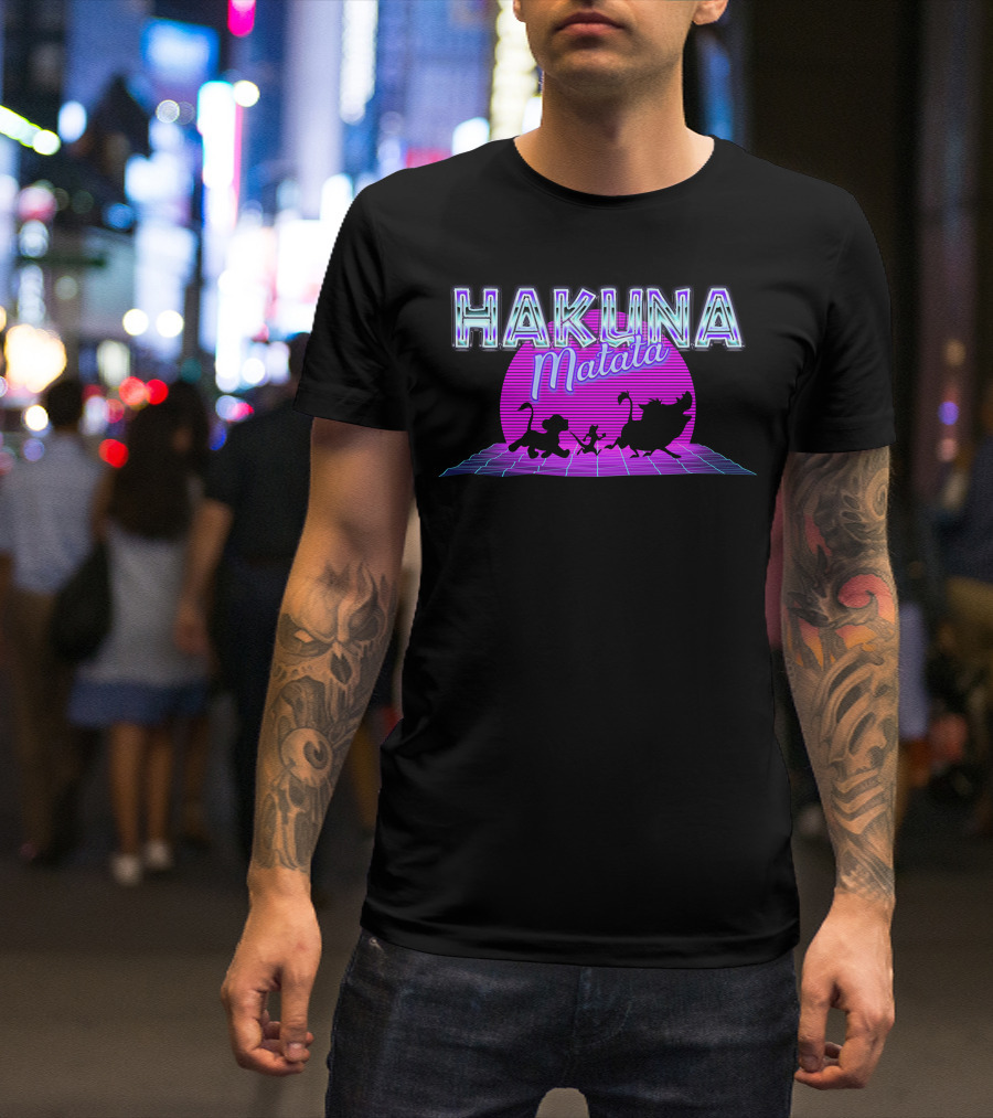 Hakuna Matata Neon Sunset Vaporwave T-Shirt