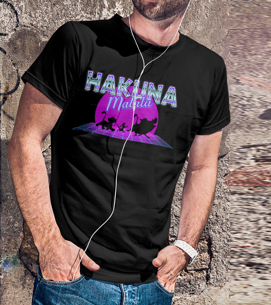Hakuna Matata Neon Sunset Vaporwave T-Shirt