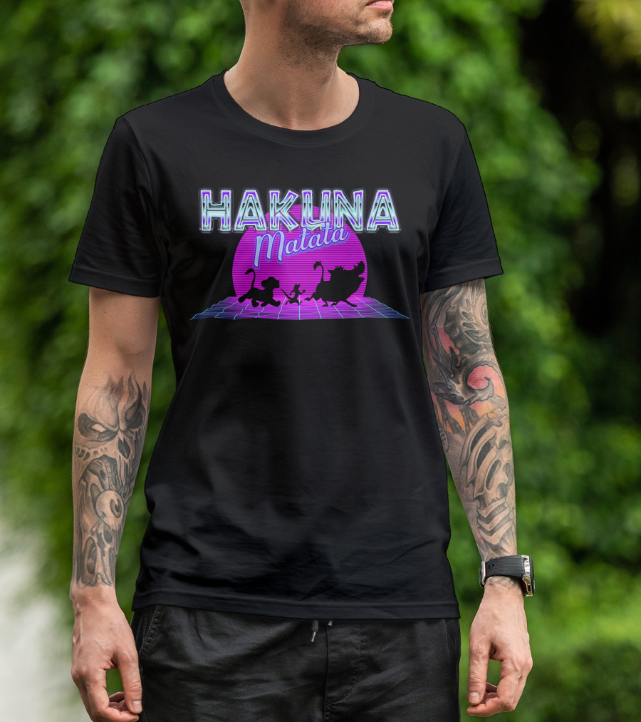 Hakuna Matata Neon Sunset Vaporwave T-Shirt