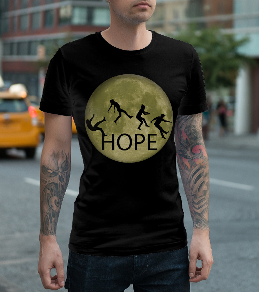 Hope Silhouette Sequence On Yellow Moon T-Shirt
