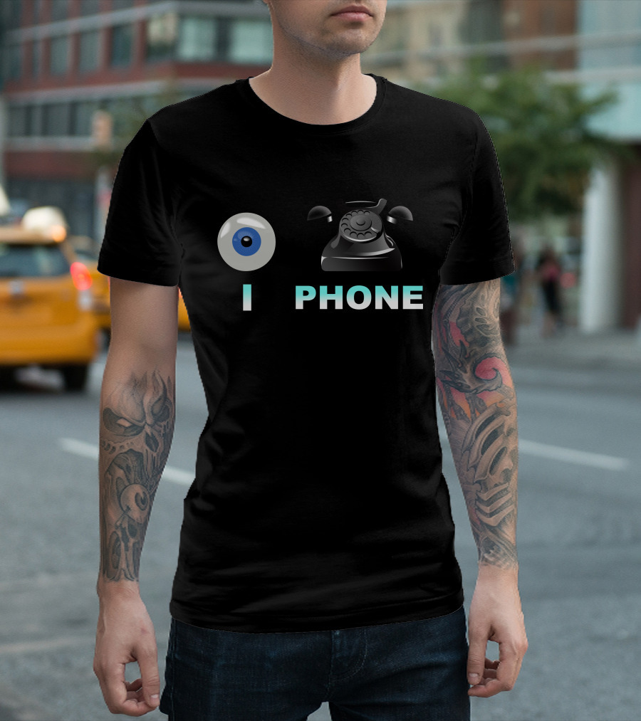 Eye and Old Phone Playful Pun T-Shirt