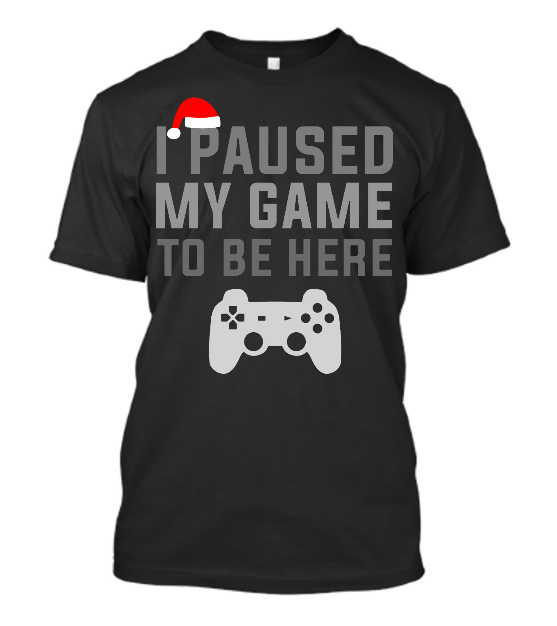 I Paused My Game To Be Here Santa Hat Christmas Gaming Controller T-Shirt