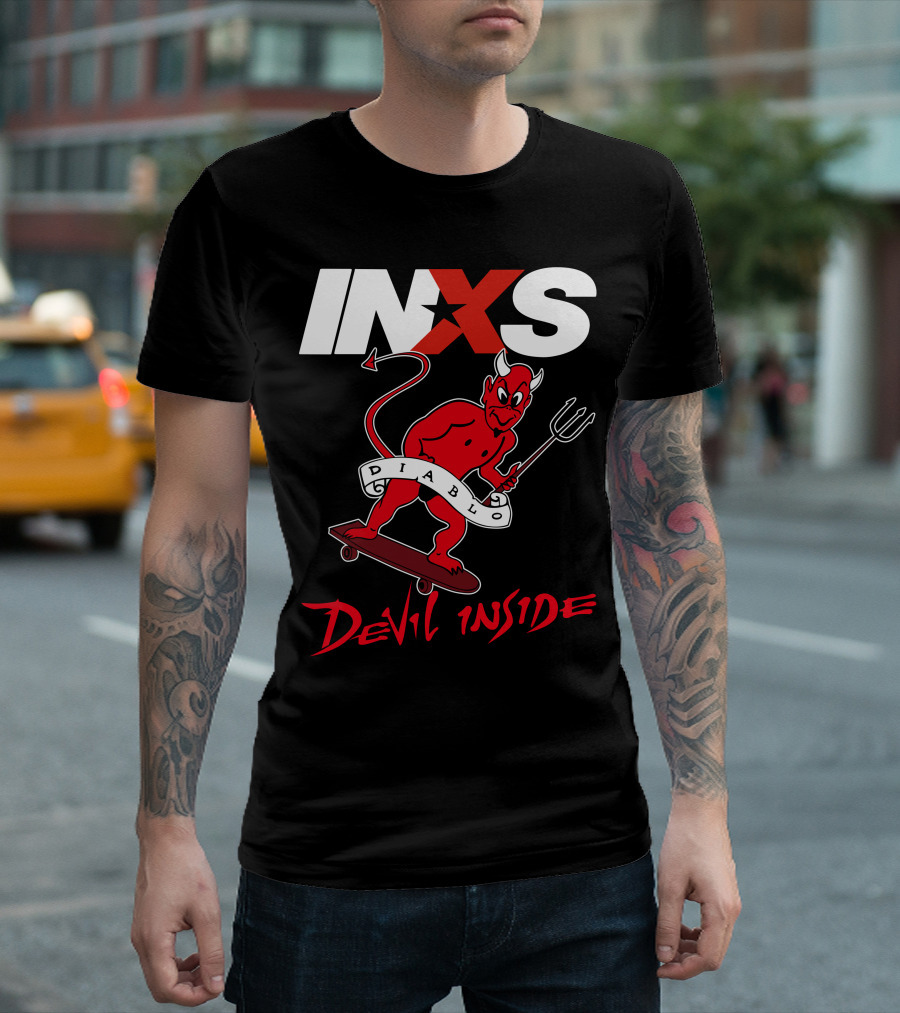 INXS Diablo Devil Inside Skateboarding Demon T-Shirt
